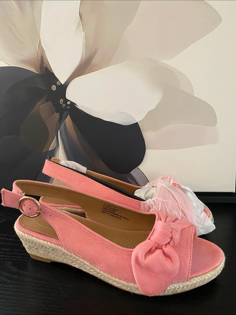 Comfortview Zanea Salmon Rose Jute Espadrilles